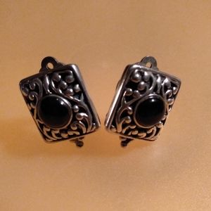 Sterling Silver Onyx Earrings